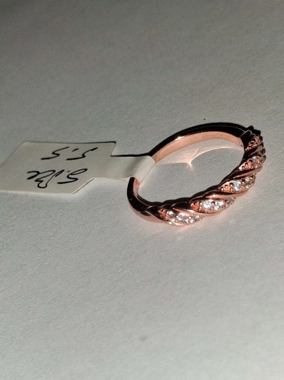 Rose Gold Twisted Pavé Crystal Band